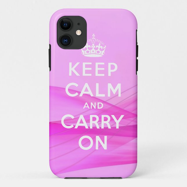 Keep Calm Carry On iPhone 5 Case Pink (Back)