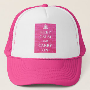 Keep Calm & Carry On Pink Trucker Hat
