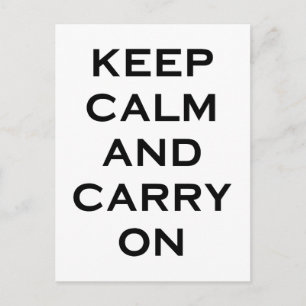 Keep Calm Carry On Postcard