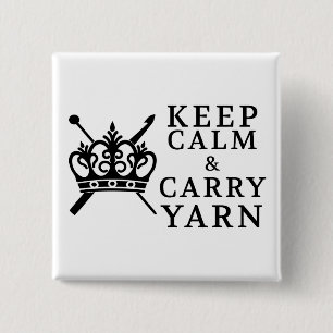 Keep Calm Carry Yarn • Crafts 2 Inch Square Button