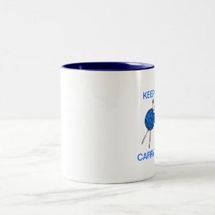 Keep Calm Carry Yarn Two-Tone Coffee Mug