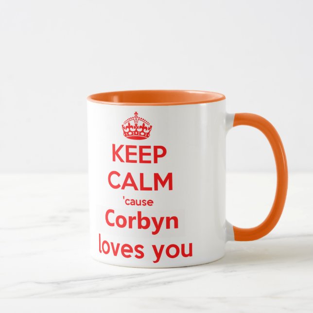 Keep calm cause Corbyn loves you red Mug (Right)