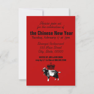 Keep Calm Celebrate Chinese New Year Goat  Invitation