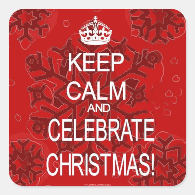 Keep Calm Celebrate Christmas red stickers (Front)