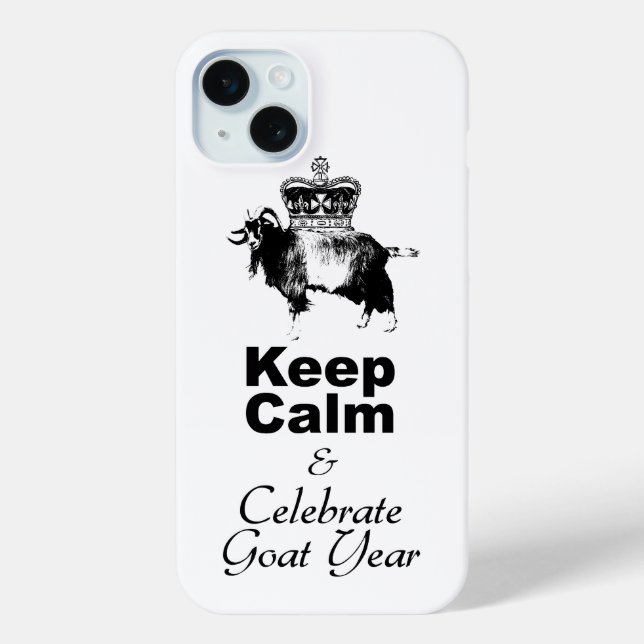Keep Calm Celebrate Goat Year White iPhone Case (Back)