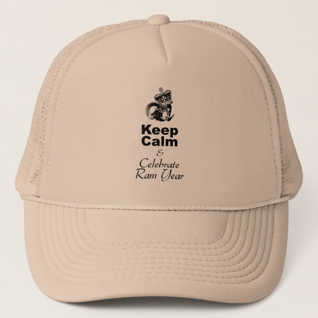 Keep Calm Celebrate Ram Year trucker Hat (Front)