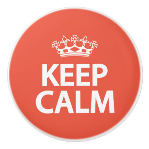 Keep calm ceramic knob