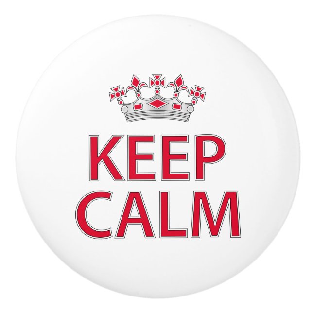 Keep calm ceramic knob (Front)