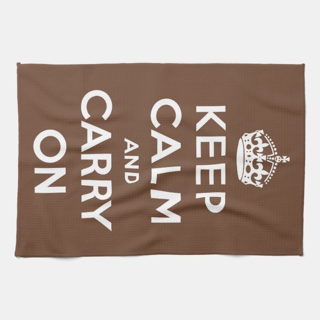Keep Calm Chocolate Kitchen Towel (Horizontal)