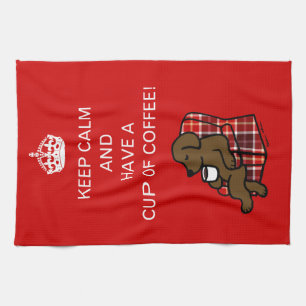 Keep Calm Chocolate Labrador Kitchen Towel