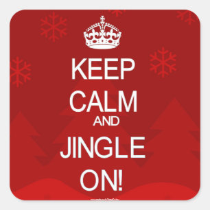 Keep Calm Christmas Jingle red stickers