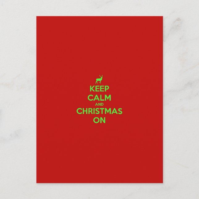 Keep Calm & Christmas On Holiday Postcard (Front)