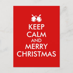 Keep Calm Christmas Postcard Jingle Bells Custom