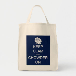 Keep Calm Clam Chowder Grocery Tote