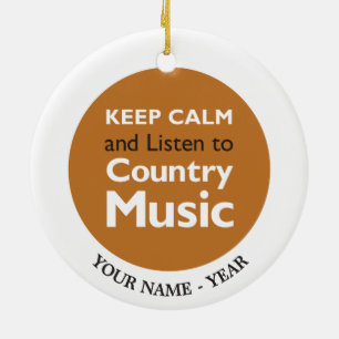 Keep Calm Country Ceramic Ornament