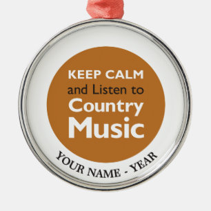 Keep Calm Country Metal Ornament