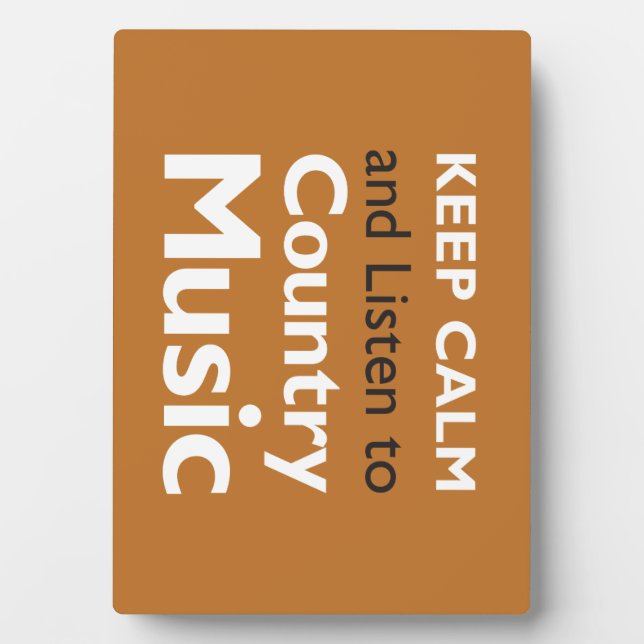 Keep Calm Country Plaque (Front)