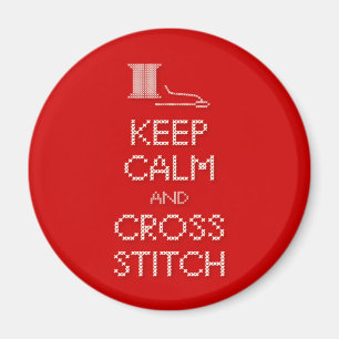 Keep Calm Cross Stitch Magnet