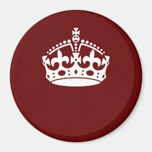 Keep Calm Crown Burgundy Red Accent Magnet