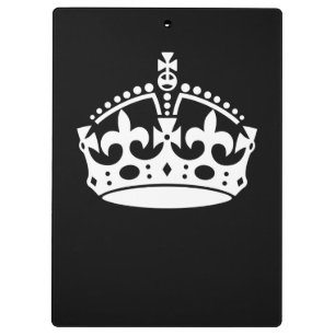 KEEP CALM CROWN Icon on Black Customize This Clipboard