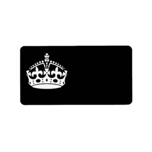 KEEP CALM CROWN Icon on Black Customize This Label