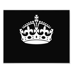 KEEP CALM CROWN Icon on Black Customize This Photo Print
