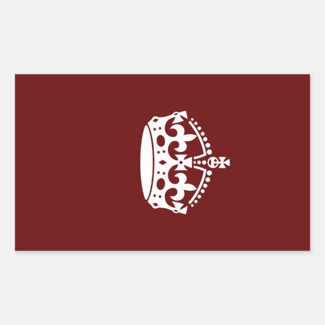 Keep Calm Crown Icon on Burgundy Red Sticker (Front)