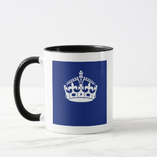 Keep Calm Crown Icon on Navy Blue Mug