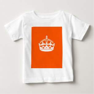 KEEP CALM CROWN Icon on Orange Customize This Baby T-Shirt