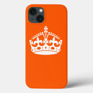 KEEP CALM CROWN Icon on Orange Customize This iPhone 13 Case