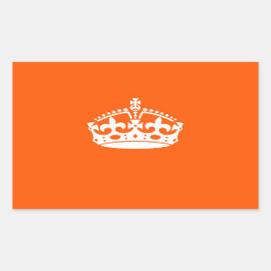 KEEP CALM CROWN Icon on Orange Customize This Sticker