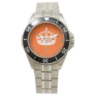 KEEP CALM CROWN Icon on Orange Customize This Watch
