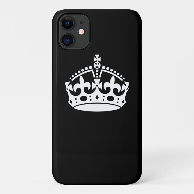 KEEP CALM CROWN on Black Customize This! Case-Mate iPhone Case (Back)