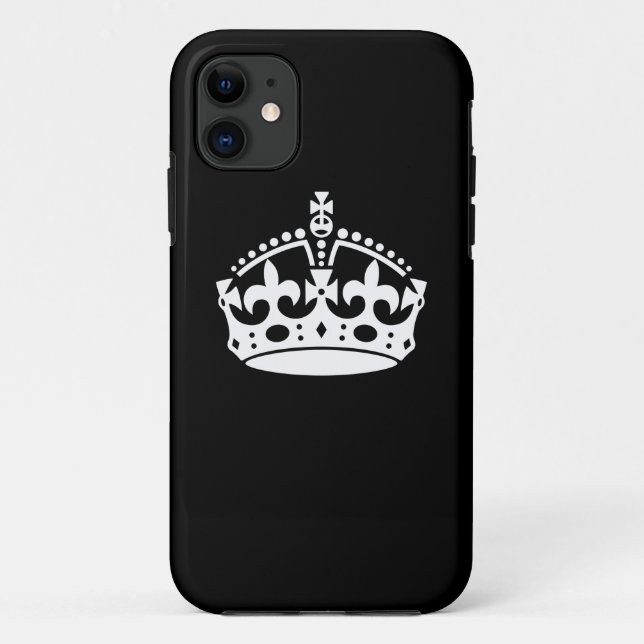 KEEP CALM CROWN on Black Customize This! Case-Mate iPhone Case (Back)