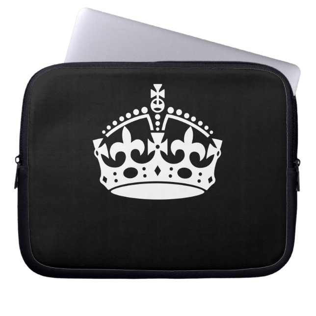 KEEP CALM CROWN on Black Customize This! Laptop Sleeve (Front)