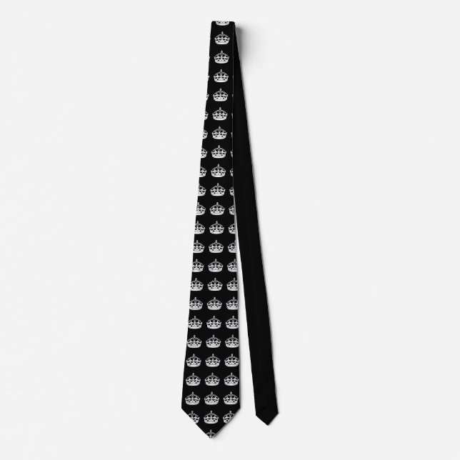 KEEP CALM CROWN on Black Customize This! Tie (Front)