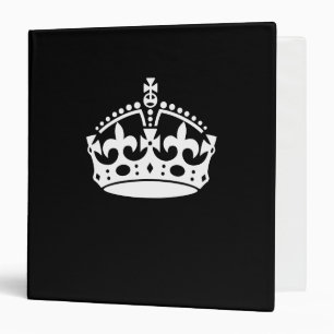 KEEP CALM CROWN on Black Decor Binder