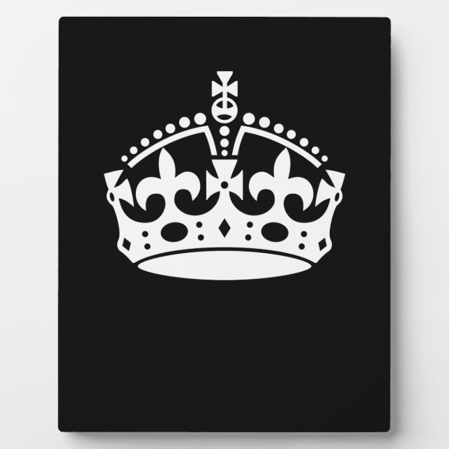 KEEP CALM CROWN on Black Decor Plaque (Front)