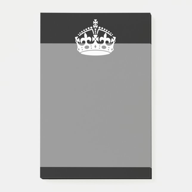 KEEP CALM CROWN on Black Decor Post-it Notes (Front)