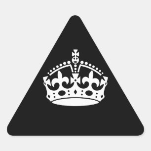 KEEP CALM CROWN on Black Decor Triangle Sticker
