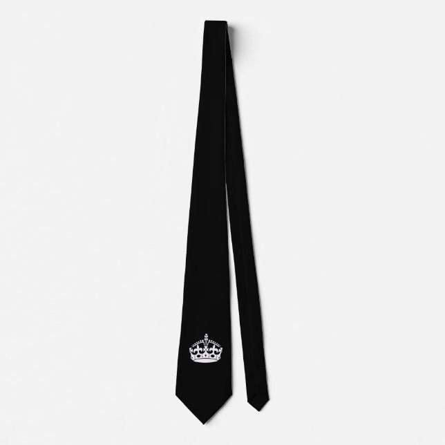 Keep Calm Crown on Black Tie (Front)