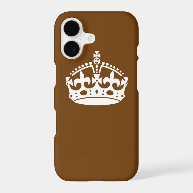 Keep Calm Crown on Brown Decor (Back)