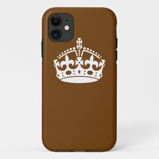 Keep Calm Crown on Brown Decor Case-Mate iPhone Case (Back)
