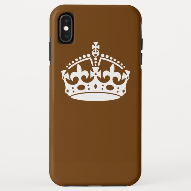 Keep Calm Crown on Brown Decor Case-Mate iPhone Case (Back)