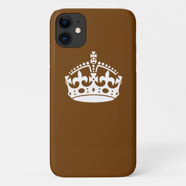 Keep Calm Crown on Brown Decor Case-Mate iPhone Case (Back)