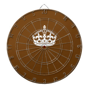 Keep Calm Crown on Brown Decor Dartboard
