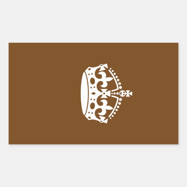 Keep Calm Crown on Brown Decor Sticker (Front)
