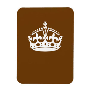 Keep Calm Crown on Brown Magnet