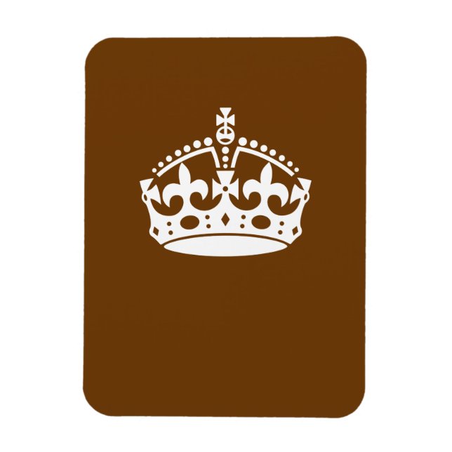 Keep Calm Crown on Brown Magnet (Vertical)