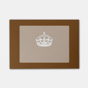 Keep Calm Crown on Brown Post-it Notes